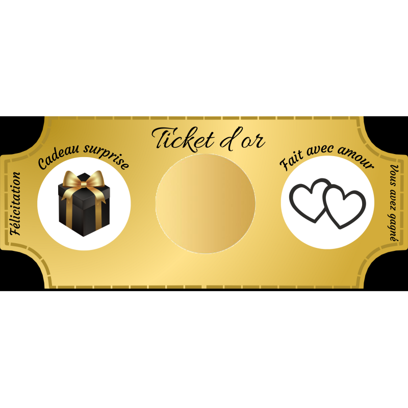 Ticket à gratter d’or personnalisé pour une annonce inoubliable