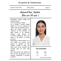La gazette de l’anniversaire