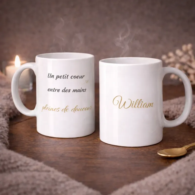 Mug Un petit cœur entre des mains pleines de douceur