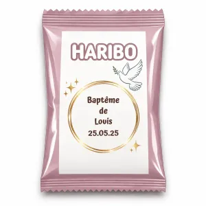 Haribo douceur baptême colombe dorée