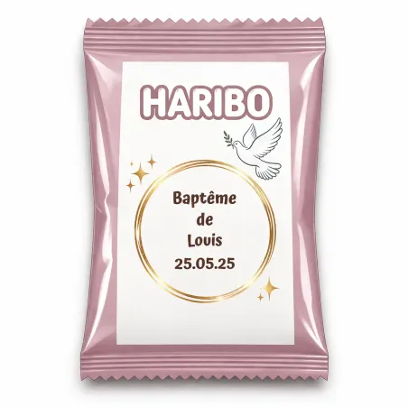Haribo douceur baptême colombe dorée