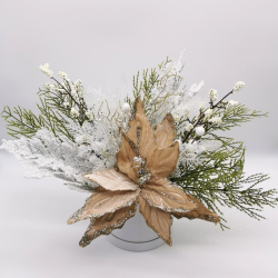 Fleur d’hiver en blanc et champagne