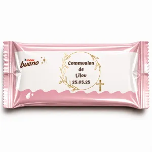 Kinder bueno douceur communion florale dorée