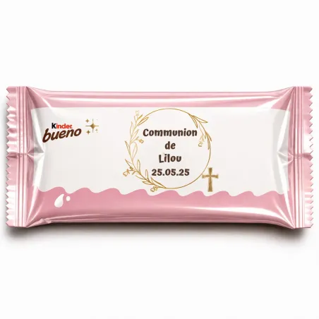 Kinder bueno douceur communion florale dorée