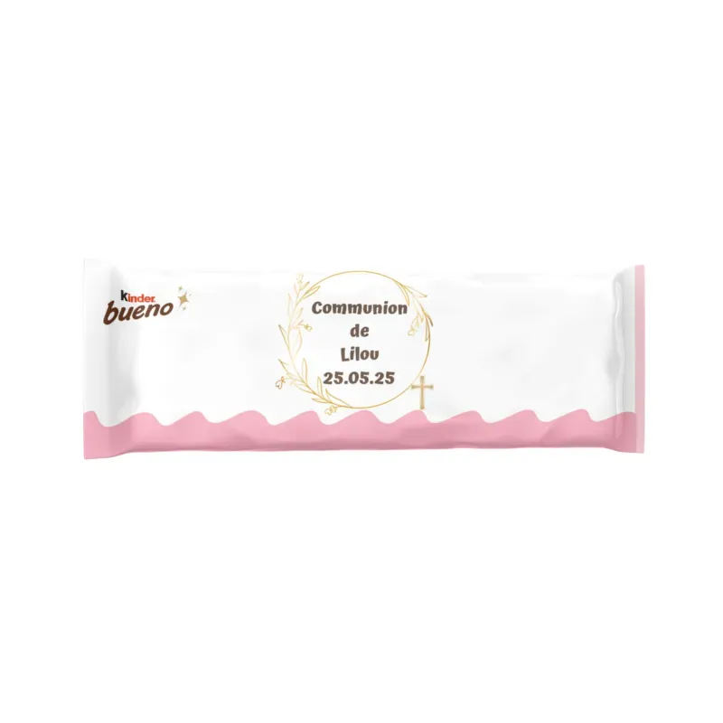 Kinder bueno douceur communion florale dorée