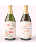 Étiquettes (stickers) personnalisées pour bouteilles